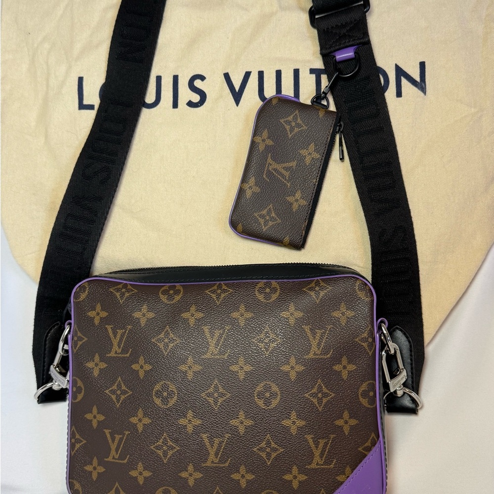 Louis Vuitton Brown and Purple Crossbody Bag